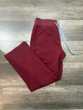 FIGS High-Waisted Livingston Basic Straight-Leg Scrub Pants Burgundy Size medium